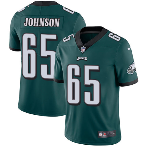 Nike Eagles #65 Lane Johnson Midnight Green Team Color Youth Stitched NFL Vapor Untouchable Limited Jersey